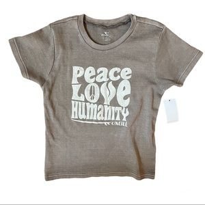 NWT O’Neill Peace Love Humanity T-Shirt